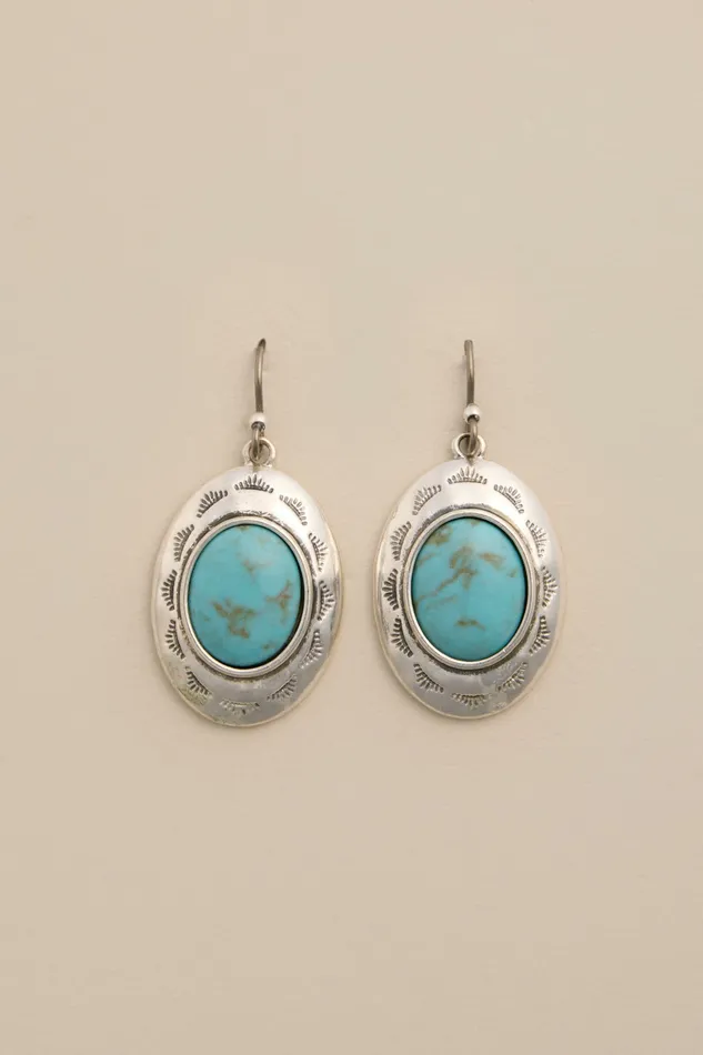 Lucky Brand Jewelry Women Turq Shield Earrings Silver