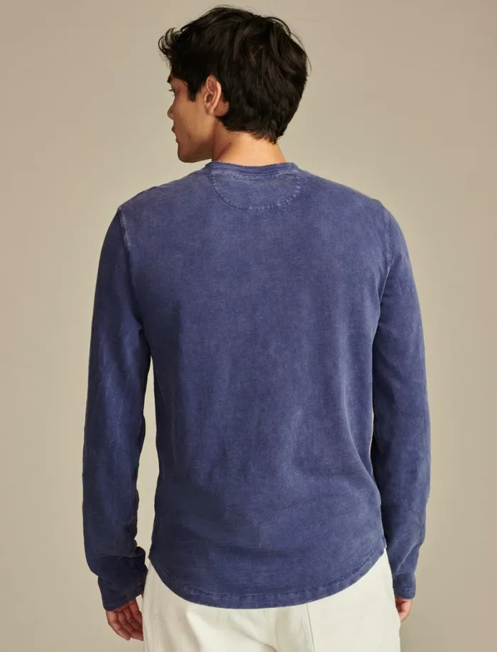 Lucky Brand Shirts and Tops Men Weekend Slub Jersey Long Sleeve Henley Beacon Blue
