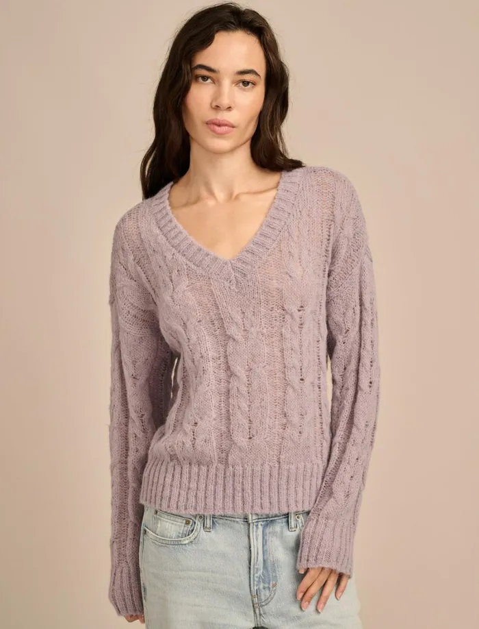 Lucky Brand Sweaters and Sweatshirts Women Mohair Cable Pullover Sweater Minimal Gray