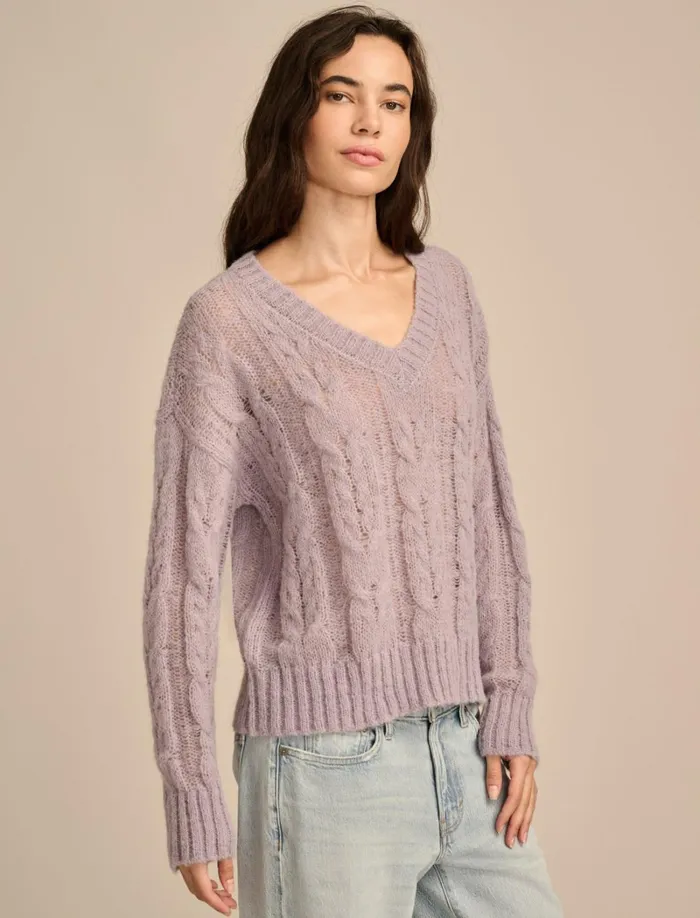 Lucky Brand Sweaters and Sweatshirts Women Mohair Cable Pullover Sweater Minimal Gray