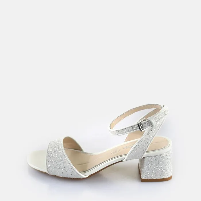 Lucy Shine White Silver Buffalo Heels