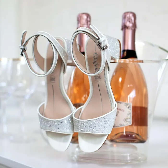 Lucy Shine White Silver Buffalo Heels Lucy Shine White Silver Buffalo Heels