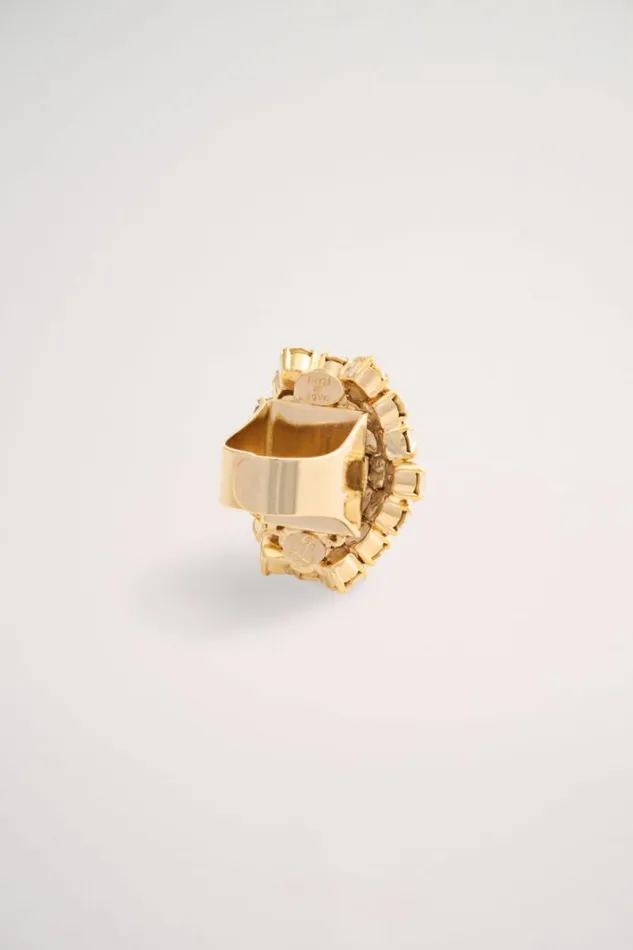 Luisa Spagnoli Bijoux Normo 8211 Rhinestone Ring Nickelgold 8211 Women Luisa Spagnoli Bijoux Normo 8211 Rhinestone Ring Nickelgold 8211 Women