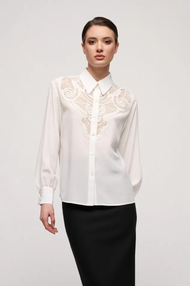Luisa Spagnoli Blouses And Shirts Lampedusa 8211 Elegant Shirt Cream 8211 Women