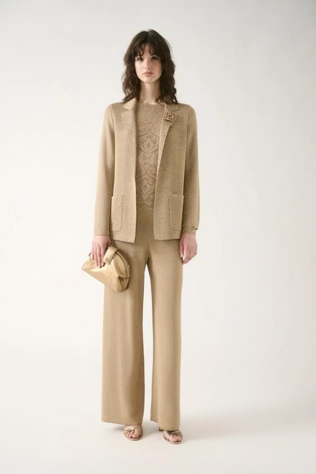 Luisa Spagnoli Cardigan Zeppola 8211 Lurex Cardigan Yellow 8211 Women