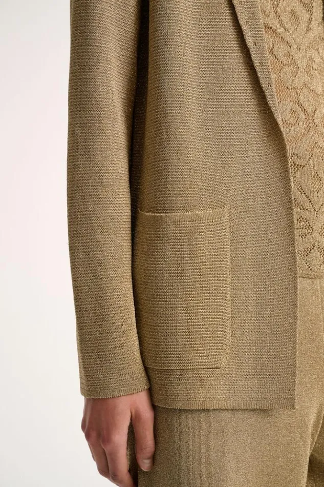 Luisa Spagnoli Cardigan Zeppola 8211 Lurex Cardigan Yellow 8211 Women Luisa Spagnoli Cardigan Zeppola 8211 Lurex Cardigan Yellow 8211 Women
