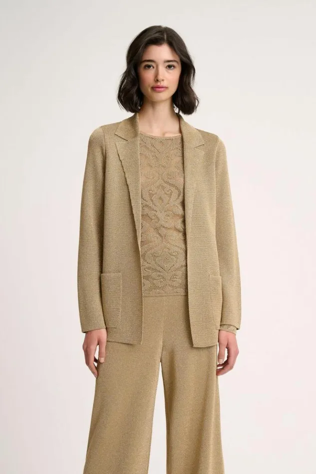 Luisa Spagnoli Cardigan Zeppola 8211 Lurex Cardigan Yellow 8211 Women Luisa Spagnoli Cardigan Zeppola 8211 Lurex Cardigan Yellow 8211 Women