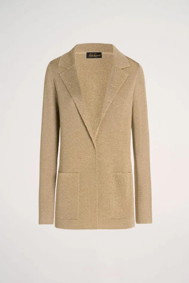 Luisa Spagnoli Cardigan Zeppola 8211 Lurex Cardigan Yellow 8211 Women Luisa Spagnoli Cardigan Zeppola 8211 Lurex Cardigan Yellow 8211 Women
