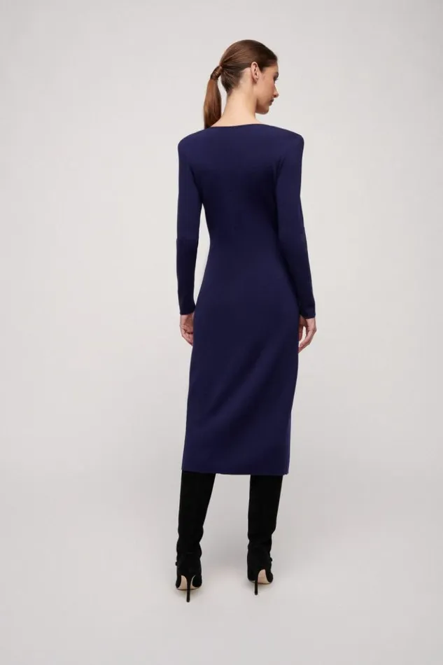 Luisa Spagnoli Dresses and Jumpsuits Menestrello 8211 Wool Dress Blue Purplish 8211 Women Luisa Spagnoli Dresses and Jumpsuits Menestrello 8211 Wool Dress Blue Purplish 8211 Women