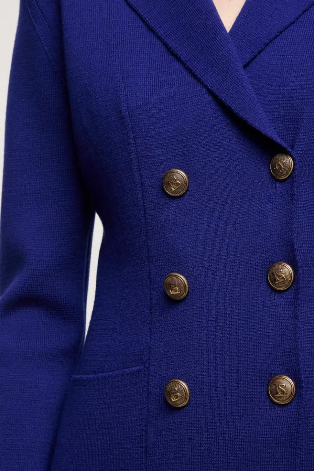 Luisa Spagnoli Jackets and Blazers Metallo 8211 Wool Jacket Bluette 8211 Women Luisa Spagnoli Jackets and Blazers Metallo 8211 Wool Jacket Bluette 8211 Women