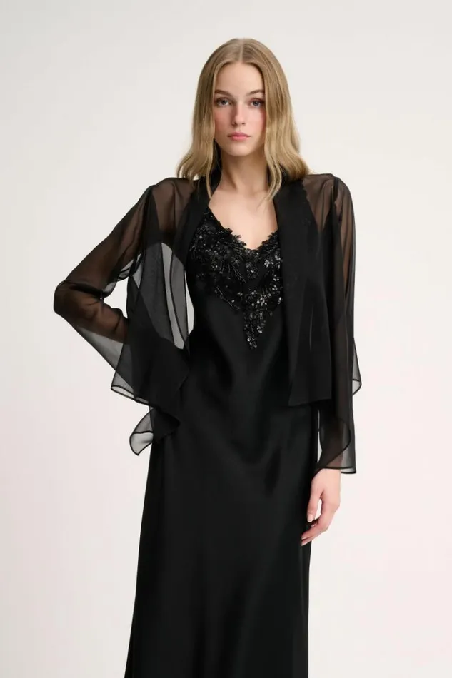 Luisa Spagnoli Jackets and Blazers Sottile 8211 Silk Overcoat Black 8211 Women