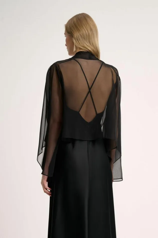 Luisa Spagnoli Jackets and Blazers Sottile 8211 Silk Overcoat Black 8211 Women Luisa Spagnoli Jackets and Blazers Sottile 8211 Silk Overcoat Black 8211 Women