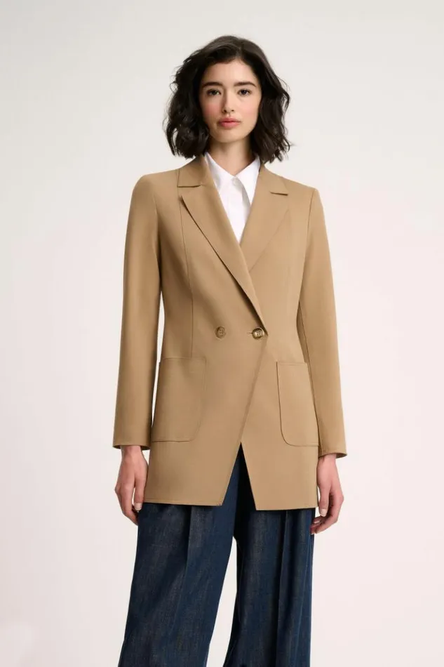 Luisa Spagnoli Jackets and Blazers Spalto 8211 DoubleBreasted Jacket Camel 8211 Women Luisa Spagnoli Jackets and Blazers Spalto 8211 DoubleBreasted Jacket Camel 8211 Women
