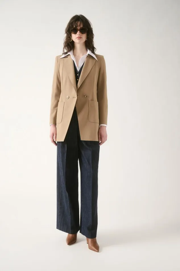 Luisa Spagnoli Jackets and Blazers Spalto 8211 DoubleBreasted Jacket Camel 8211 Women Luisa Spagnoli Jackets and Blazers Spalto 8211 DoubleBreasted Jacket Camel 8211 Women