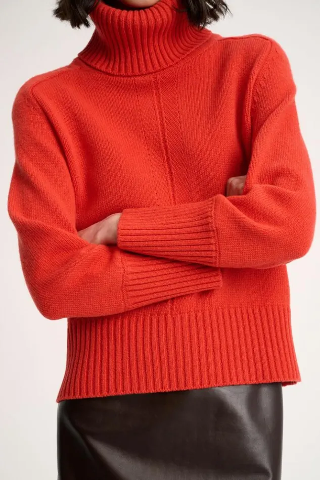 Luisa Spagnoli Knitwear Conduttore 8211 Turtleneck Pullover Orange 8211 Women Luisa Spagnoli Knitwear Conduttore 8211 Turtleneck Pullover Orange 8211 Women