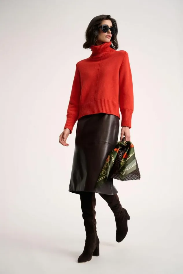 Luisa Spagnoli Knitwear Conduttore 8211 Turtleneck Pullover Orange 8211 Women Luisa Spagnoli Knitwear Conduttore 8211 Turtleneck Pullover Orange 8211 Women