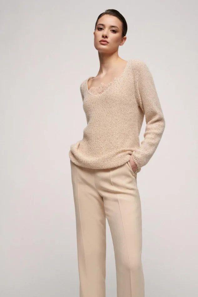 Luisa Spagnoli Knitwear Consorte 8211 Elegant Sweater Beige 8211 Women Luisa Spagnoli Knitwear Consorte 8211 Elegant Sweater Beige 8211 Women