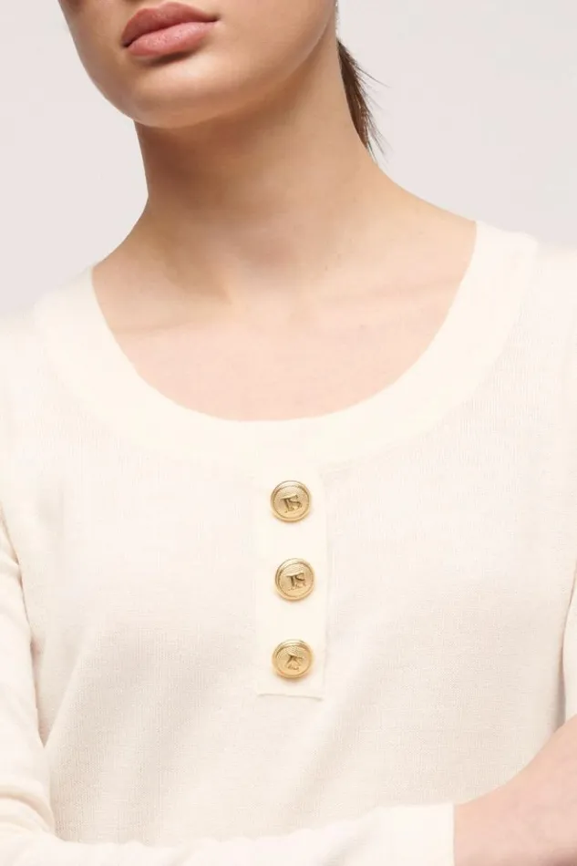 Luisa Spagnoli Knitwear Mansueta 8211 Elegant Pullover Cream 8211 Women Luisa Spagnoli Knitwear Mansueta 8211 Elegant Pullover Cream 8211 Women