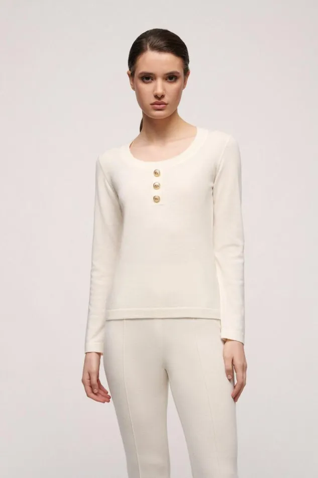 Luisa Spagnoli Knitwear Mansueta 8211 Elegant Pullover Cream 8211 Women Luisa Spagnoli Knitwear Mansueta 8211 Elegant Pullover Cream 8211 Women
