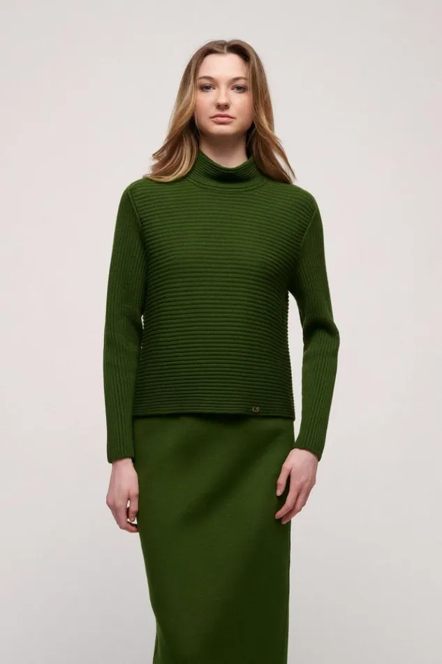 Luisa Spagnoli Knitwear Mecenate 8211 Wool Pullover Military Green 8211 Women