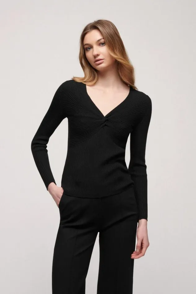 Luisa Spagnoli Knitwear Misticanza 8211 Wool Pullover Black 8211 Women