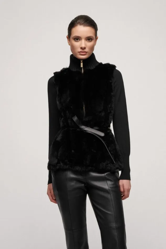 Luisa Spagnoli Outerwear Mercante 8211 Faux Fur Gilet Black 8211 Women