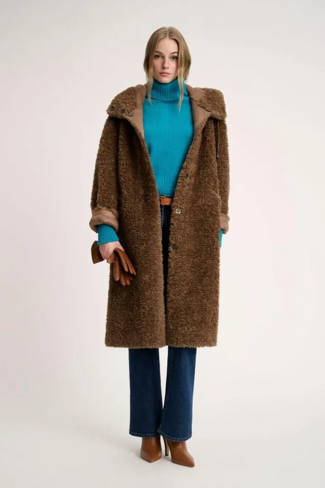 Luisa Spagnoli Outerwear Serra 8211 Teddy Coat Brown 8211 Women Luisa Spagnoli Outerwear Serra 8211 Teddy Coat Brown 8211 Women