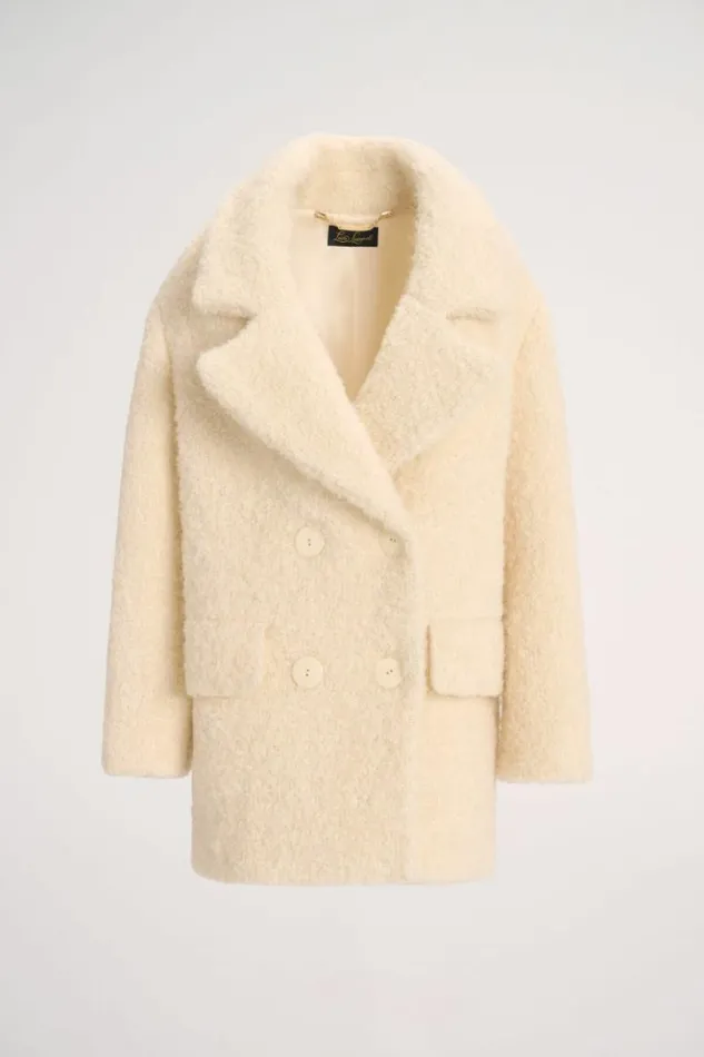 Luisa Spagnoli Outerwear Sociale 8211 Teddy Pea Coat Cream 8211 Women Luisa Spagnoli Outerwear Sociale 8211 Teddy Pea Coat Cream 8211 Women