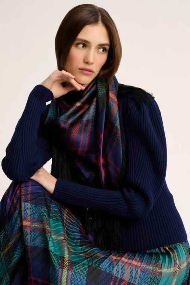Luisa Spagnoli Scarves And Foulards Redunca 8211 Silk Shawl Greenblue 8211 Women