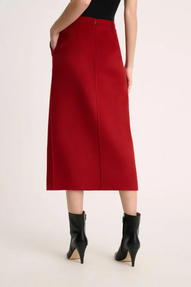 Luisa Spagnoli Skirts And Shorts Fattura 8211 Blended Wool Skirt 8211 Fashion Show Red 8211 Women Luisa Spagnoli Skirts And Shorts Fattura 8211 Blended Wool Skirt 8211 Fashion Show Red 8211 Women