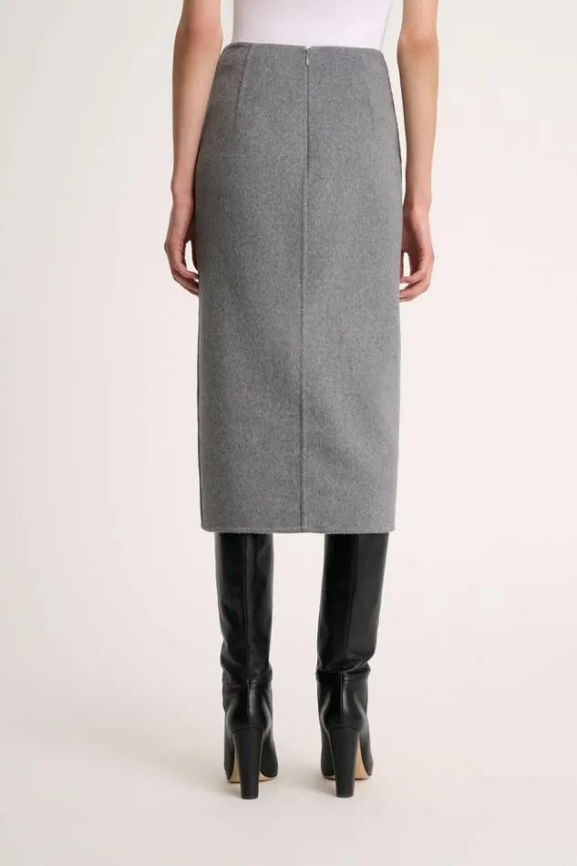Luisa Spagnoli Skirts And Shorts Furia 8211 Embroidered Skirt Grey Melange 8211 Women