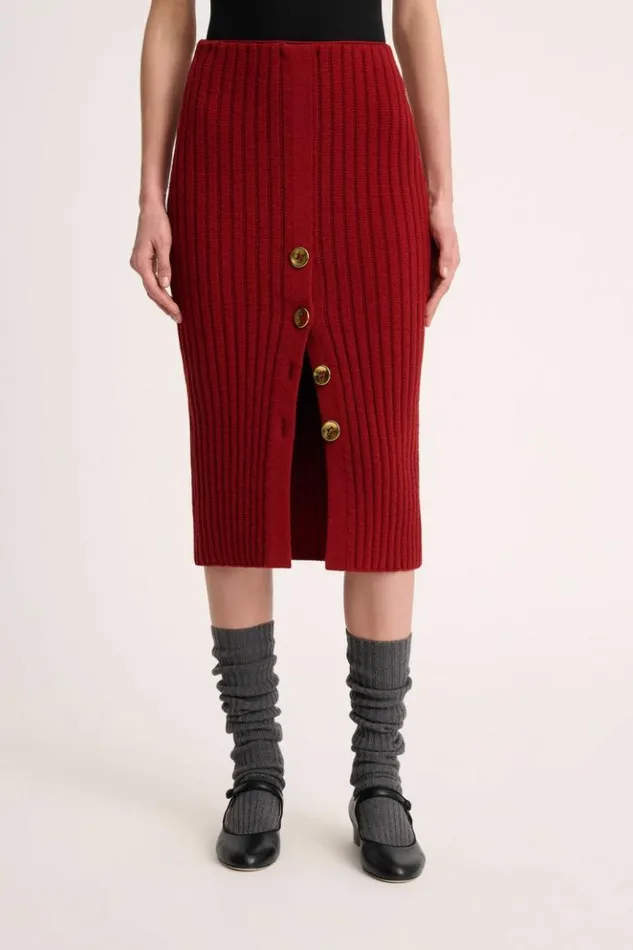 Luisa Spagnoli Skirts And Shorts Medi 8211 Skirt With Buttons 8211 Fashion Show Red 8211 Women Luisa Spagnoli Skirts And Shorts Medi 8211 Skirt With Buttons 8211 Fashion Show Red 8211 Women