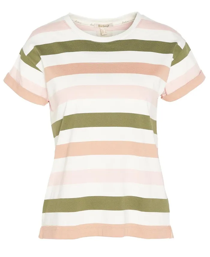 Lyndale TShirt Soft Apricot Stripe Women Barbour TShirts