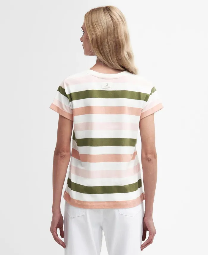 Lyndale TShirt Soft Apricot Stripe Women Barbour TShirts