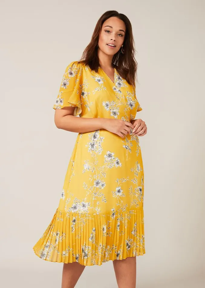 Maisie Floral Dress Yellow Women Phase Eight Dresses