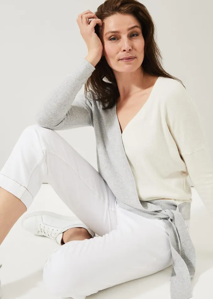 Maliah Colourblock Knit Top Greyivory Women Phase Eight Knitwear