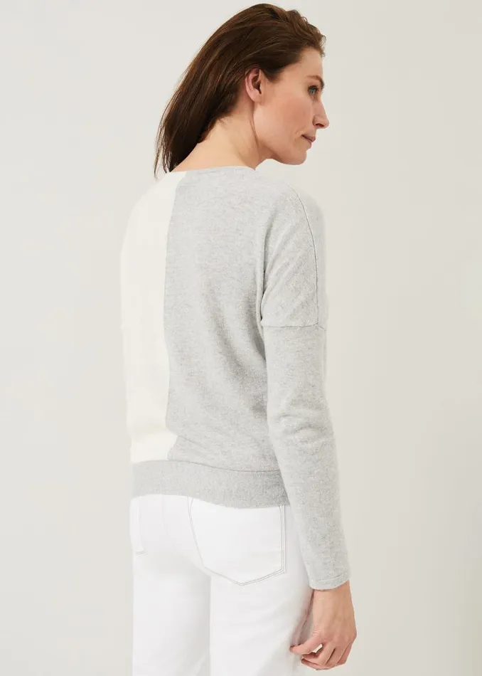 Maliah Colourblock Knit Top Greyivory Women Phase Eight Knitwear