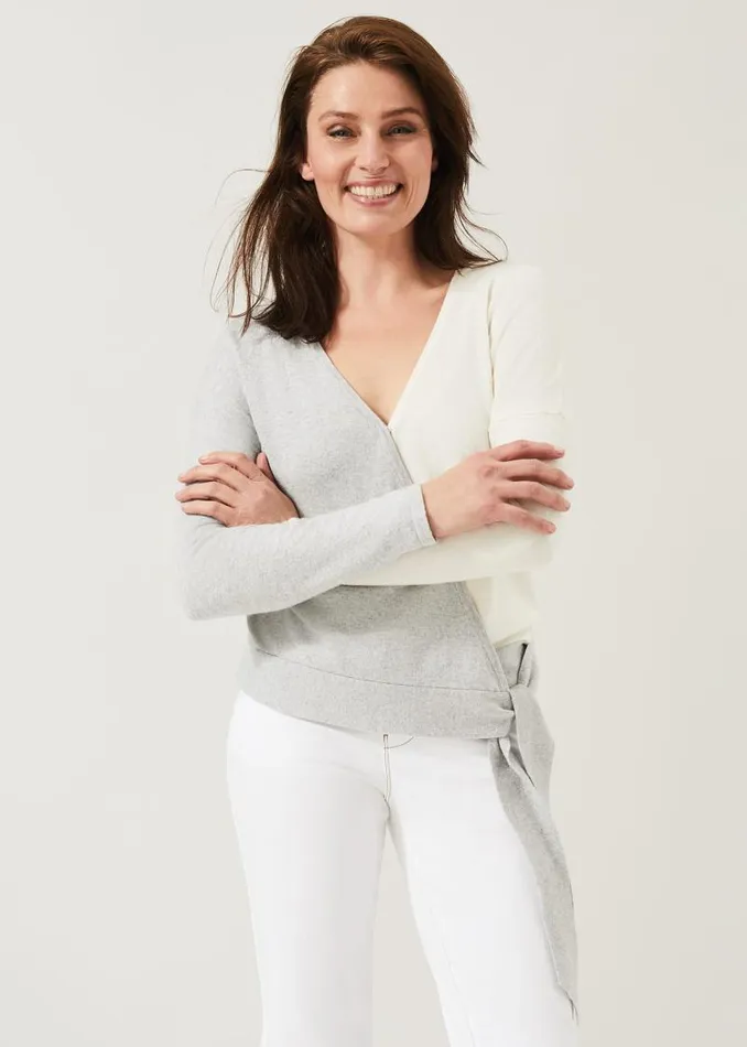 Maliah Colourblock Knit Top Greyivory Women Phase Eight Knitwear