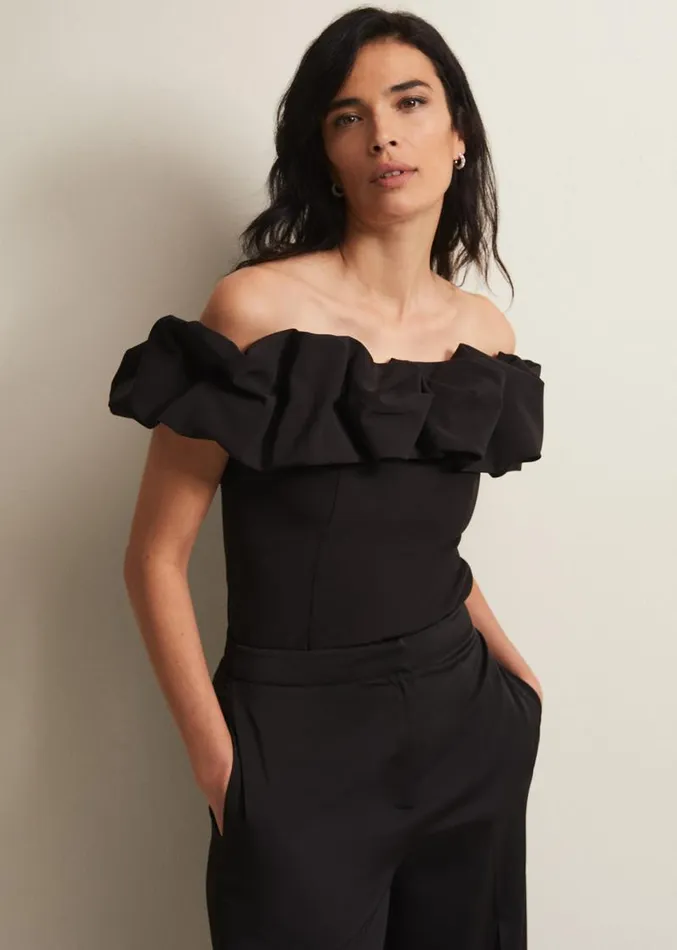 Mallorary Off The Shoulder Top Black Women Phase Eight Shirts and Blouses
