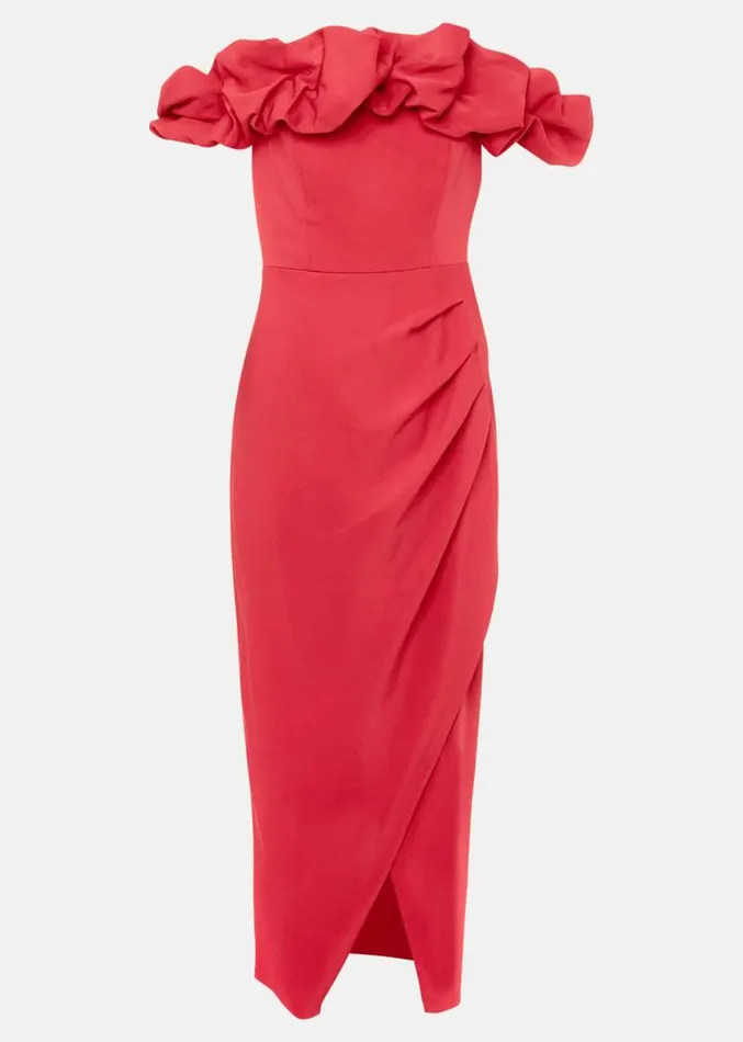 Mallory Off The Shoulder Midaxi Dress Raspberry Women Phase Eight Dresses
