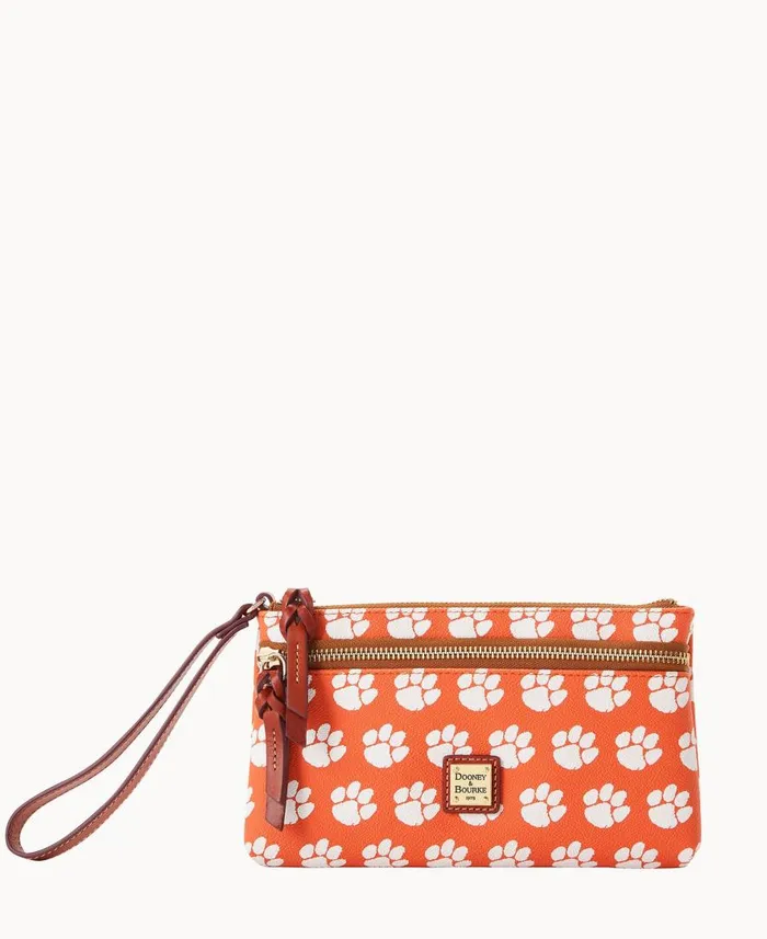 ManWoman Collegiate Clemson University Double Zip Wristlet Clemson University Dooney and Bourke Wallets ManWoman Collegiate Clemson University Double Zip Wristlet Clemson University Dooney and Bourke Wallets