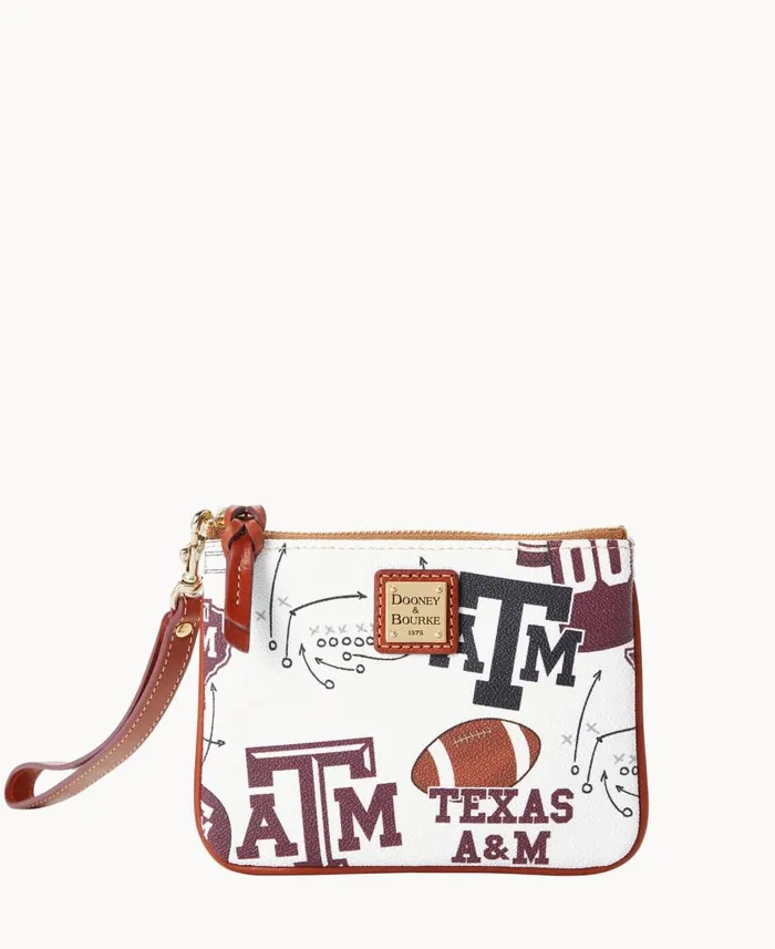 ManWoman Collegiate Texas Achr38M University Stadium Wristlet Texas Aandm Dooney and Bourke Wallets