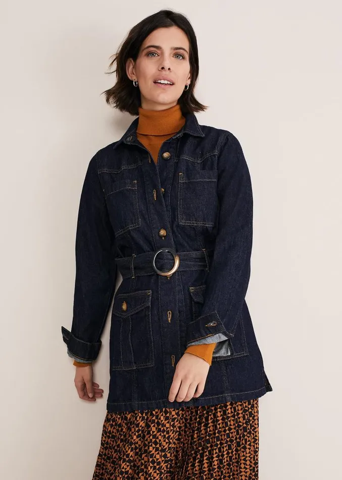 Marcie Longline Denim Jacket Denim Women Phase Eight Jackets