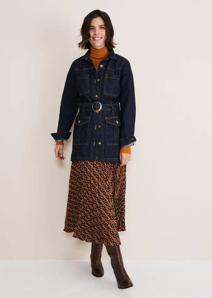 Marcie Longline Denim Jacket Denim Women Phase Eight Jackets