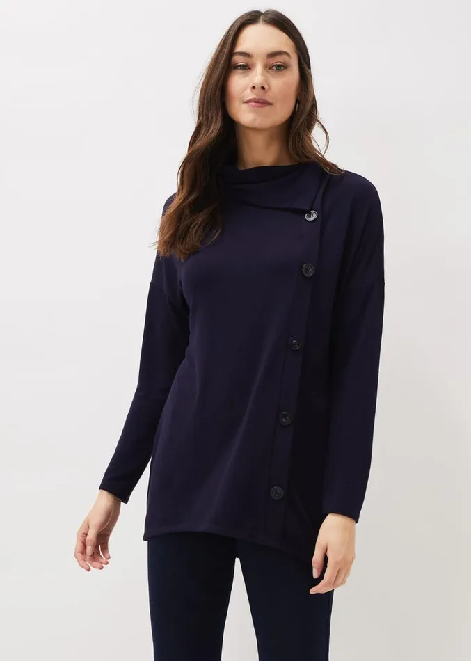Marga Longline Top Navy Women Phase Eight Tops and TShirts
