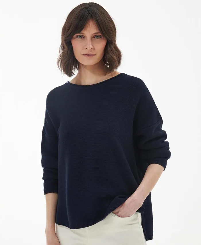 Marine Knitted Jumper Soft Pink Women Barbour Jumpers