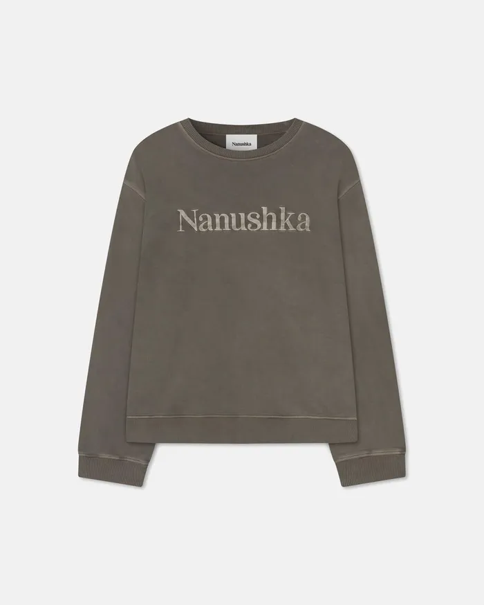 Mart Organically Grown Cotton Sweatshirt Asphalt WomenMen Nanushka Sweatshirts