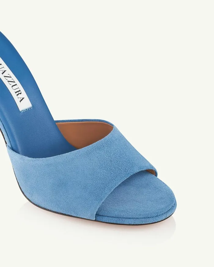 Max Mule 95 Blue Women Aquazzura Sandals Max Mule 95 Blue Women Aquazzura Sandals