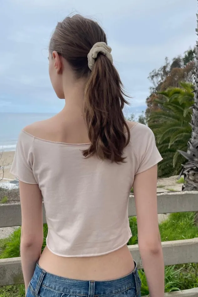 Mayson VNeck Top Pink Women Brandy Melville Tops