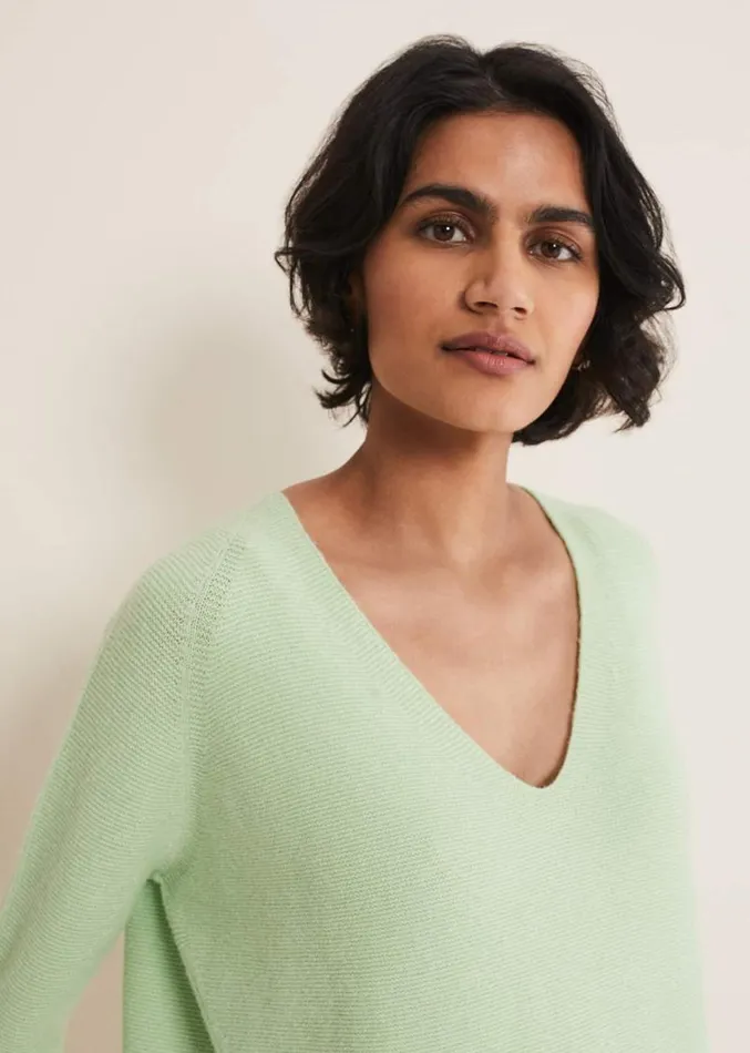 Melissa VNeck Jumper Pistachio Women Phase Eight Knitwear